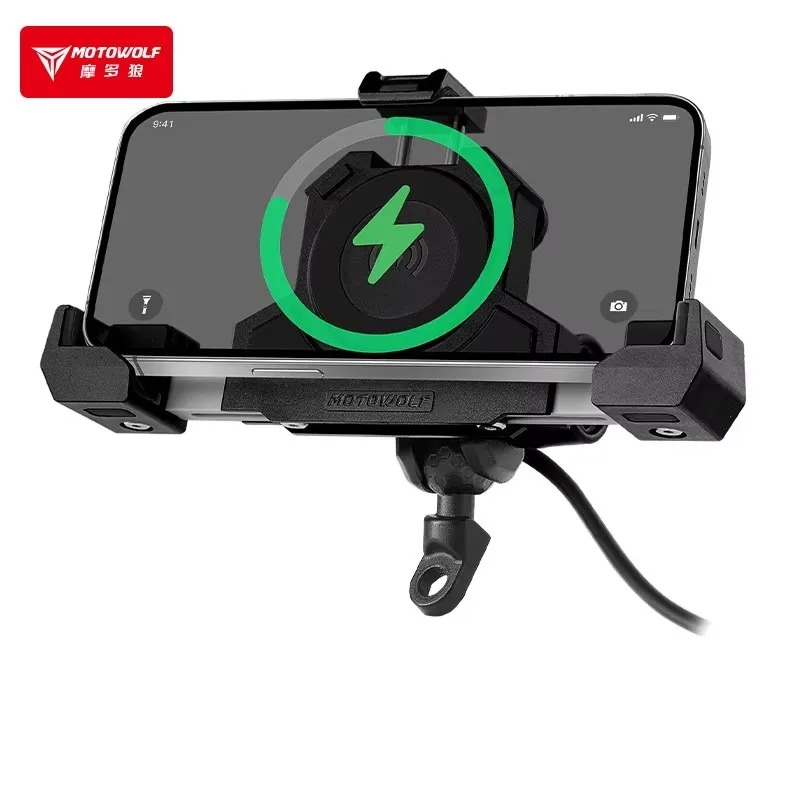 MOTOWOLF Motorcycle Outdoor Shock Absorbing Mobile Phone Holder Triangles Fixed Holder Wireless Charging Navigation Holder For Bike, Motorcycle - Image 6