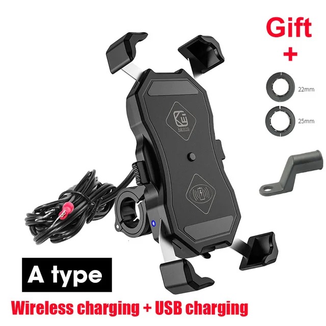2022 Upgraded Motorcycle Phone Holder 15W Wireless Charger USB QC3.0 Fast Charging Bike Smartphone Stand 360 Cellphone Support For Bike, Motorcycle - Image 7