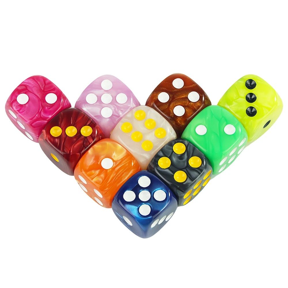 16MM Round Corner Game Dice Set 6-Sided Marble Acrylic Dices for Tabletop Game Gambling Entertainment Party - Image 14