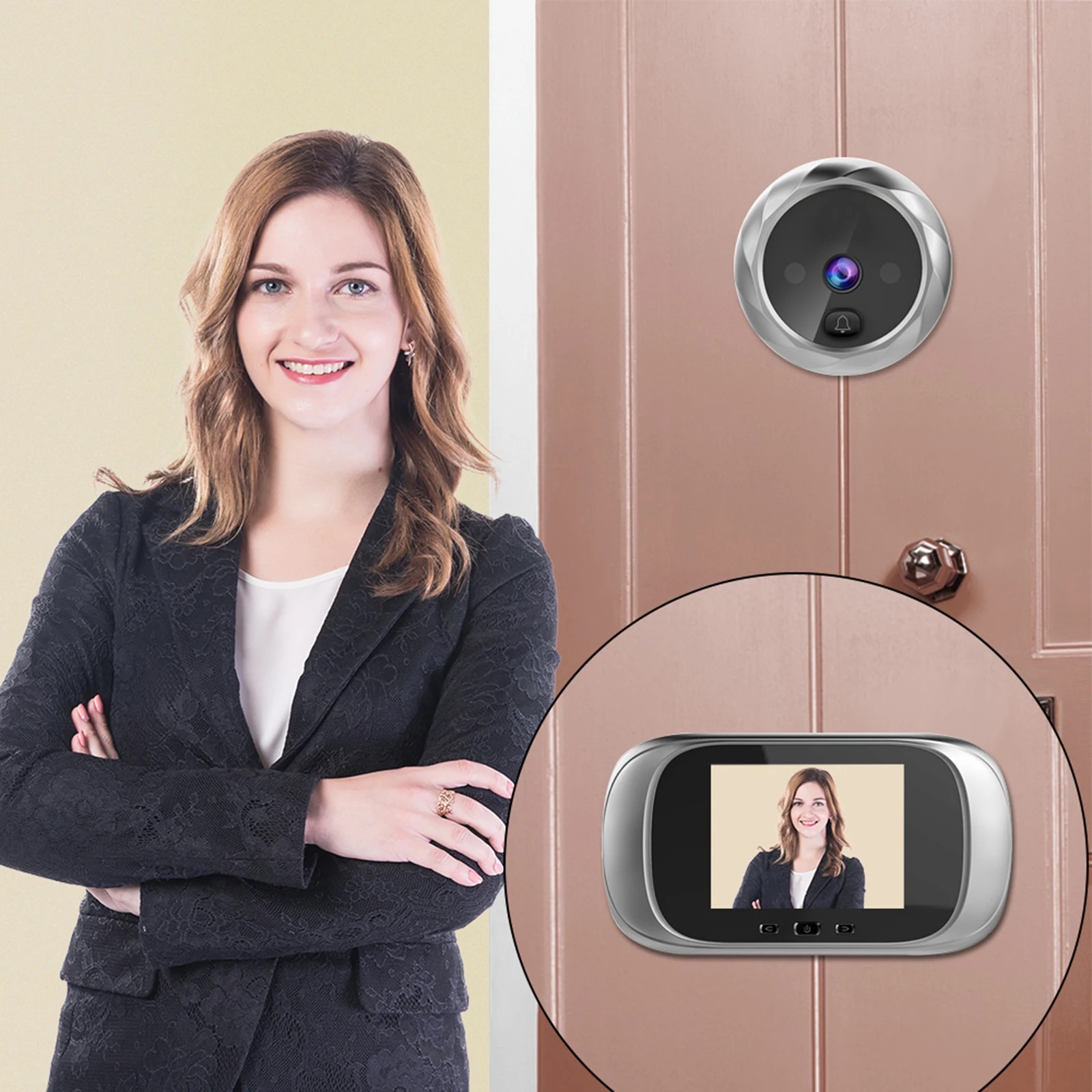 Digital Door Viewer Peephole Door Camera Doorbell 2.8-inch Night Vision Photo Shooting Digital Door Monitoring for Home Security - Image 3
