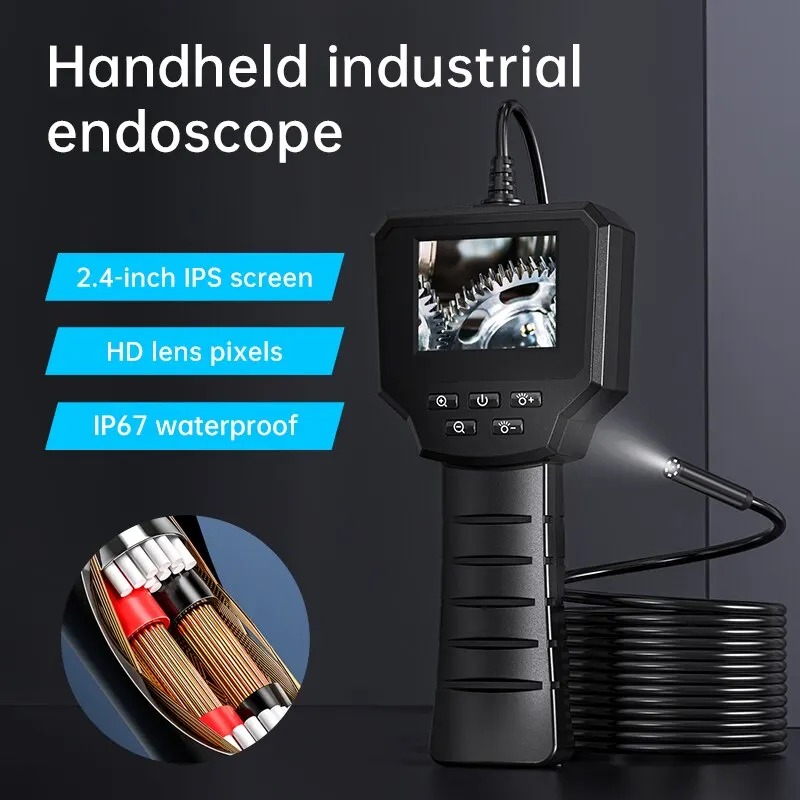 KERUI 2.4 Inch IPS Screen Industrial Endoscope Camera HD1080P Single Lens Pipe Inspection Borescope for Checking Car Sewer - Image 2