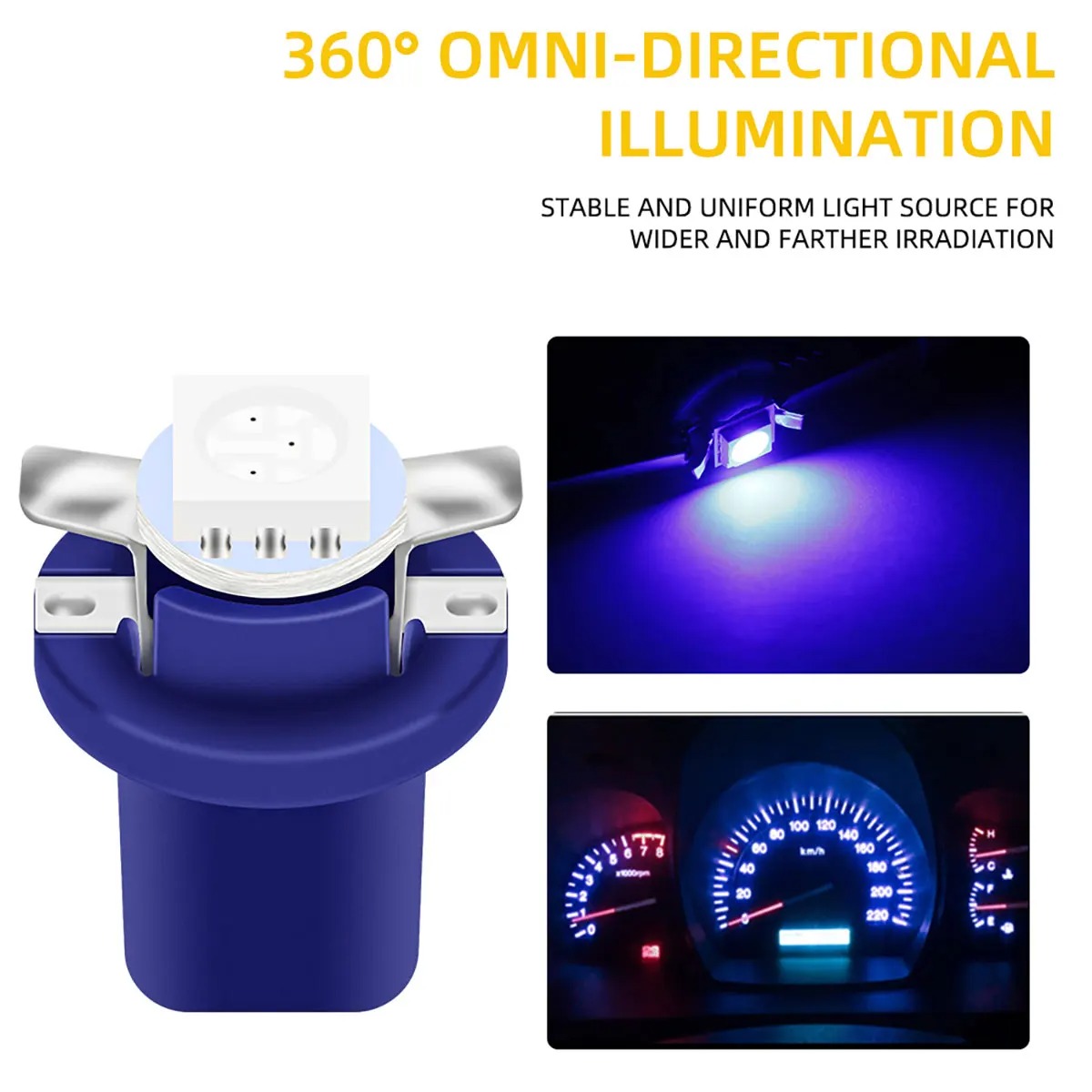 10Pcs B8.5D 509T B8.5 5050 Led Auto Car LED Dashboard Bulbs Instrument Panel Wedge Indicator Lights Cluster Gauges Lamp 12VDC - Image 2