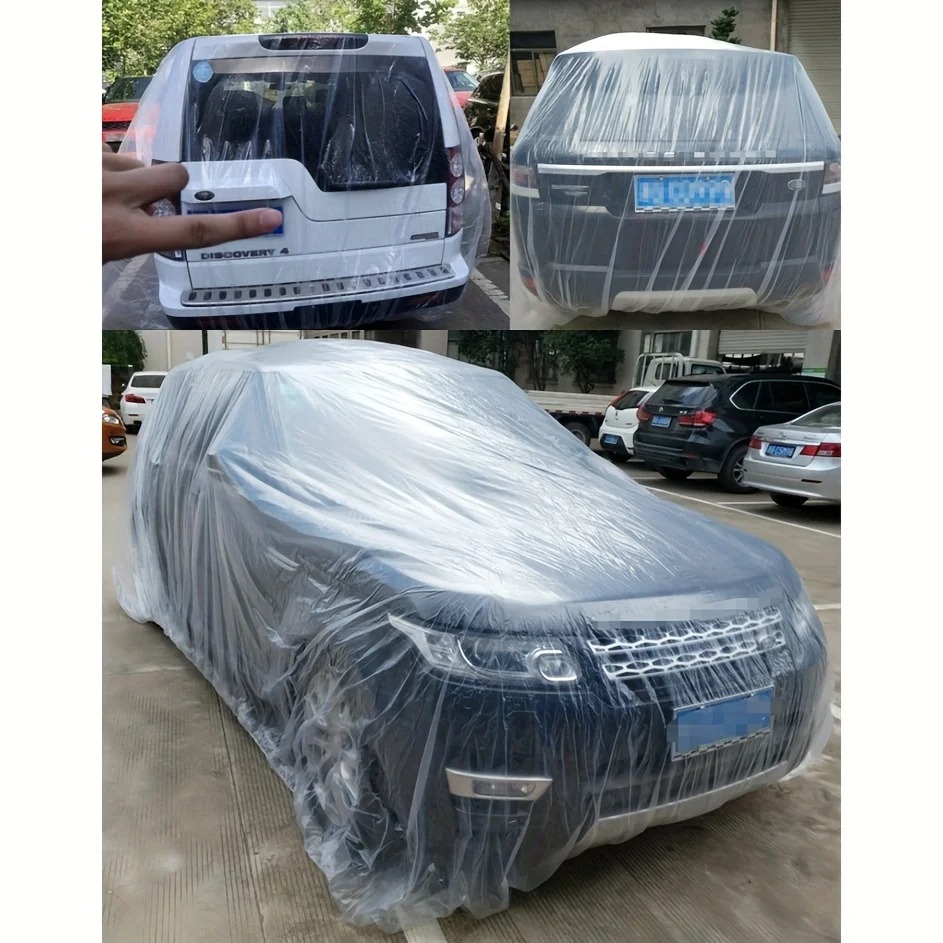 "Uv-Resistant" Premium Transparent Pe Car Cover - Waterproof, Dustproof & Scratch-Resistant For All Vehicles - Image 2