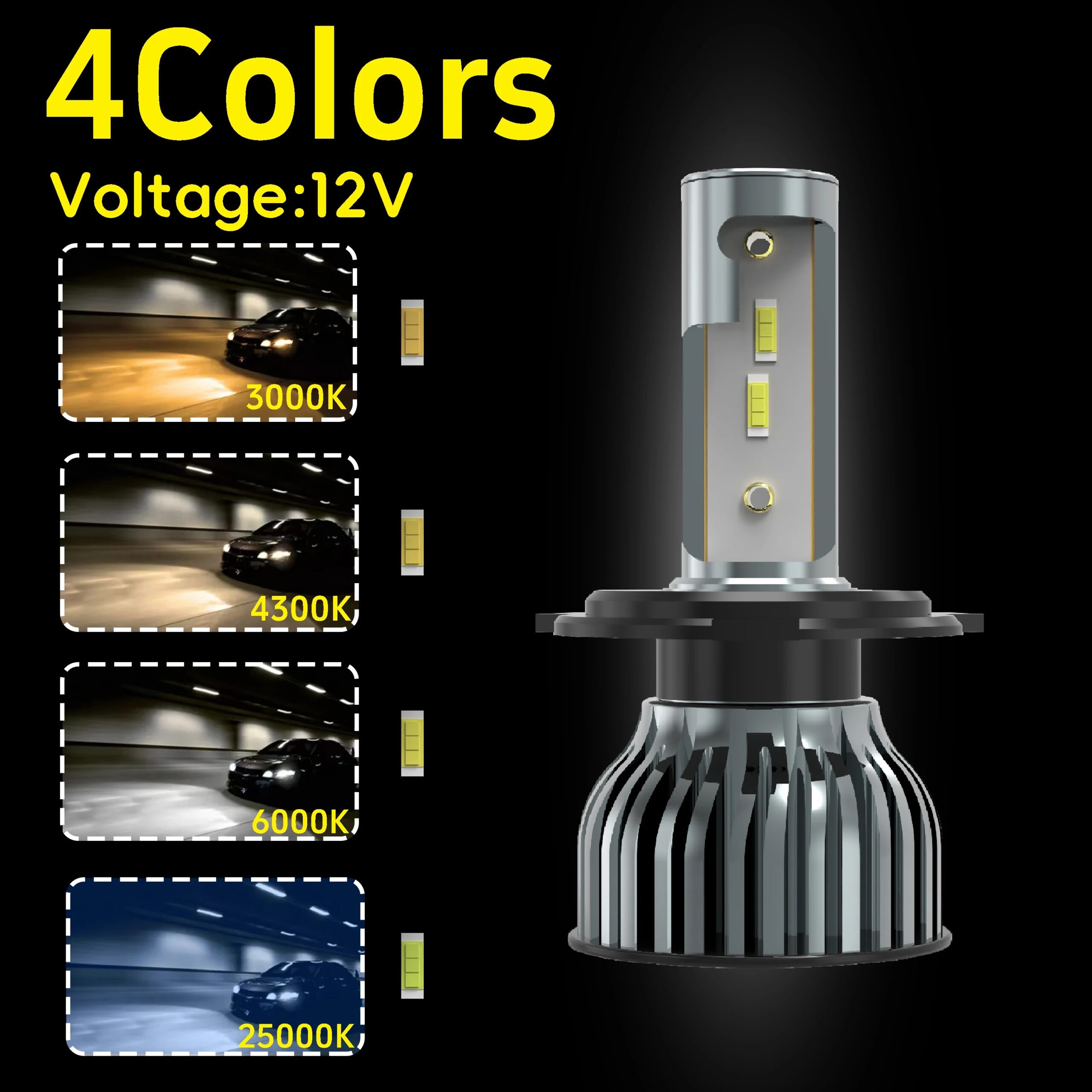 Heyword 22000lm 160W 1860 CSP chip 3000k/4300k/6000k/8000k Car LED Headlight h4 h7 h1 LED headlights 9005 H7 h9 h11 led light - Image 3