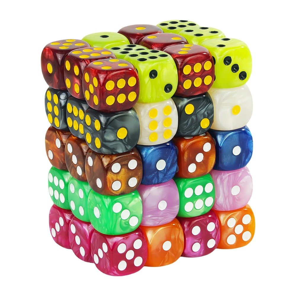 16MM Round Corner Game Dice Set 6-Sided Marble Acrylic Dices for Tabletop Game Gambling Entertainment Party - Image 3