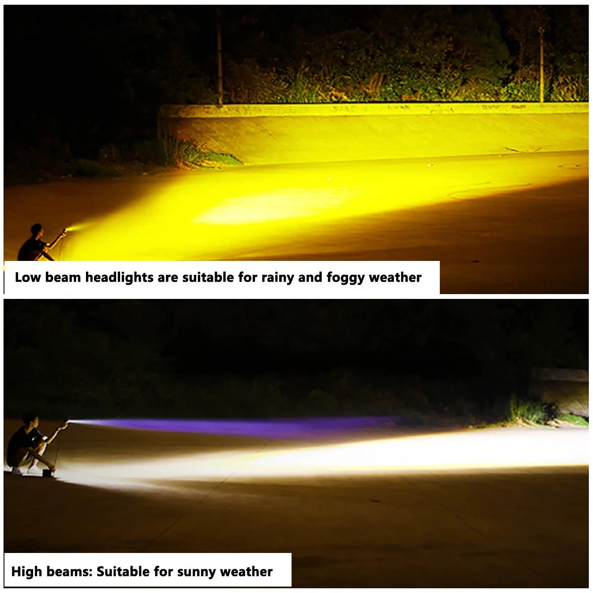 Motorcycle LED Spot Light Dual Color Hi/Low Beam Fog Lamps for Car Trucks SUV UTV 12V 24VMini Lens Headlight Driving Light - Image 3