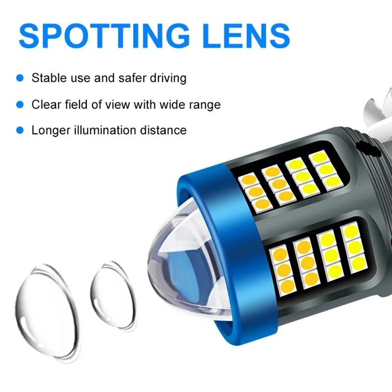H4 H6 BA20D LED Motorcycle Light Bulb LED Fisheye Lens Dual Color White Yellow CSP Chip Motorbike Headlight Scooter Fog Lamp - Image 2