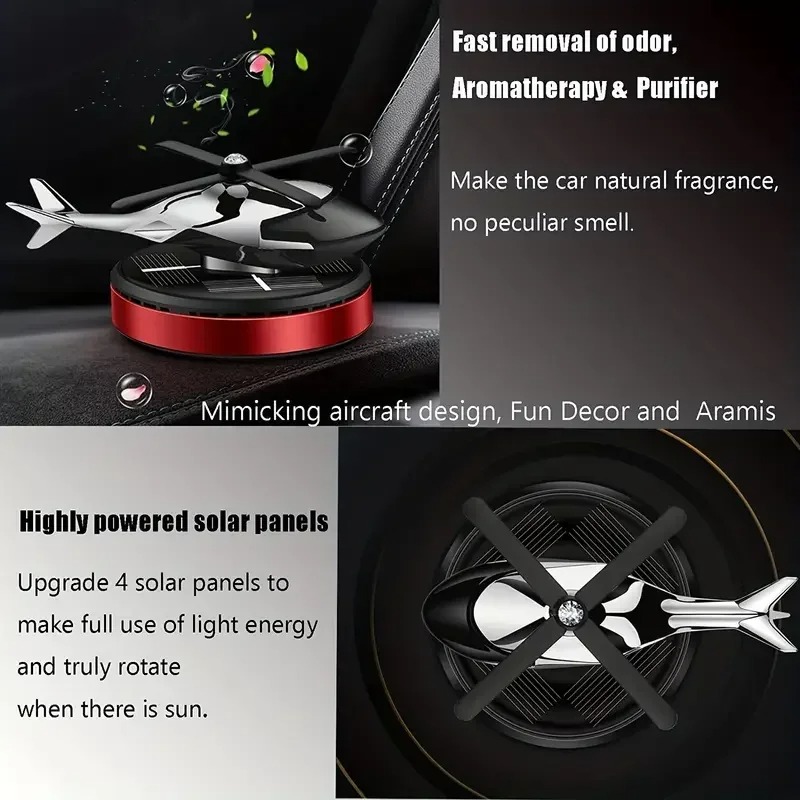Helicopter Styling Solar Car air freshenerDecorative Aromatherapy Car interior accessories Propeller rotary perfume diffuser - Image 3