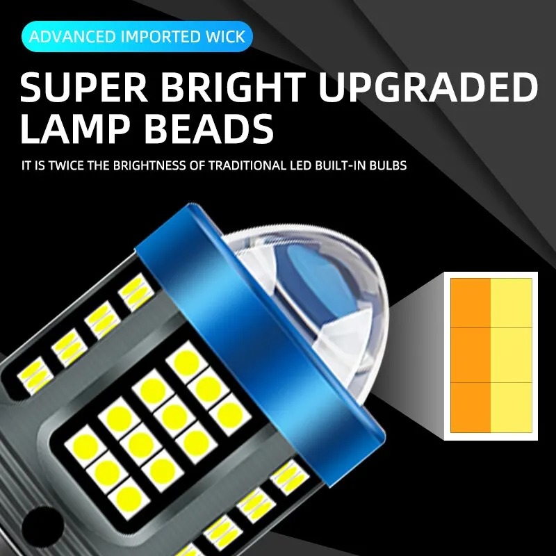 H4 H6 BA20D LED Motorcycle Light Bulb LED Fisheye Lens Dual Color White Yellow CSP Chip Motorbike Headlight Scooter Fog Lamp - Image 3