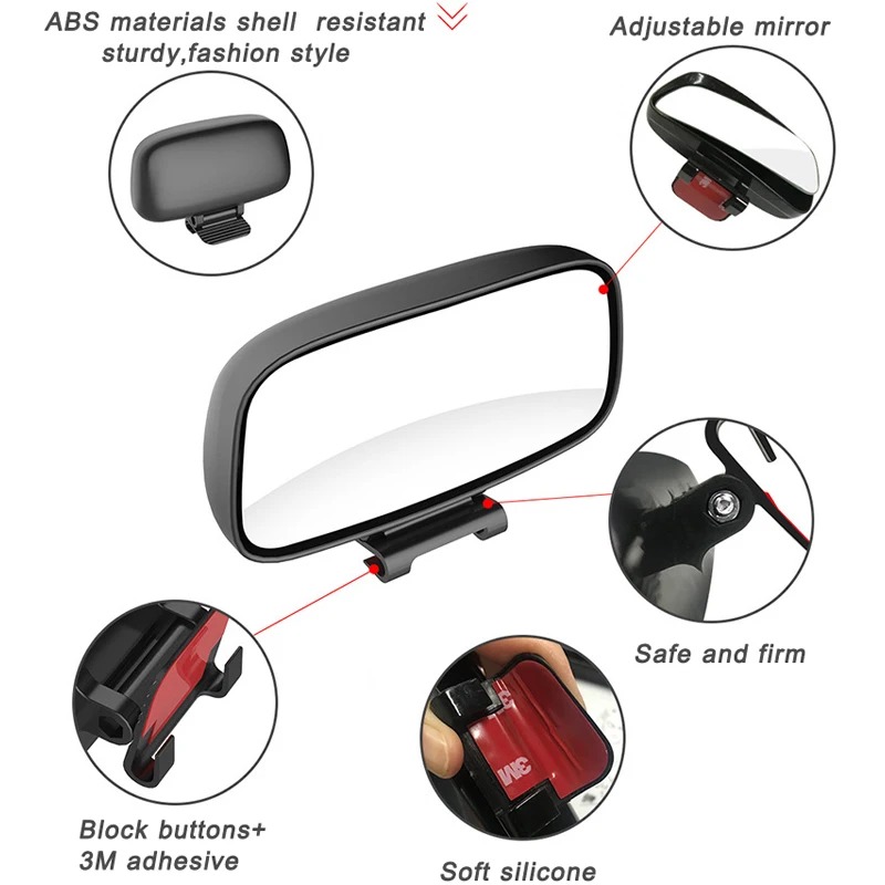 YASOKRO Car Blind Spot Mirror Wide Angle Mirror Adjustable Convex Rearview Mirror for Safety Parking Car Mirror YSR039 - Image 5