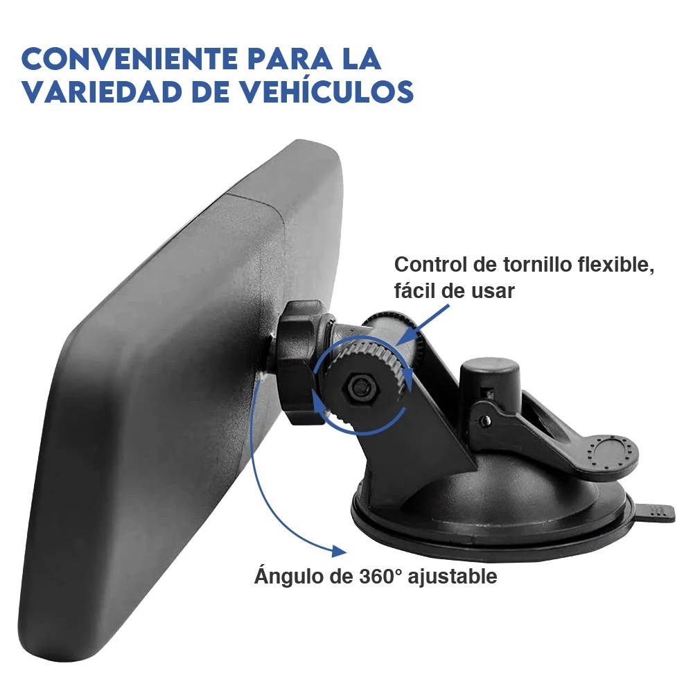 Wide-angle Interior Car Mirror with Suction Cup 240 X 65mm, Universal 360° Rotates Rear View Mirror - Image 4