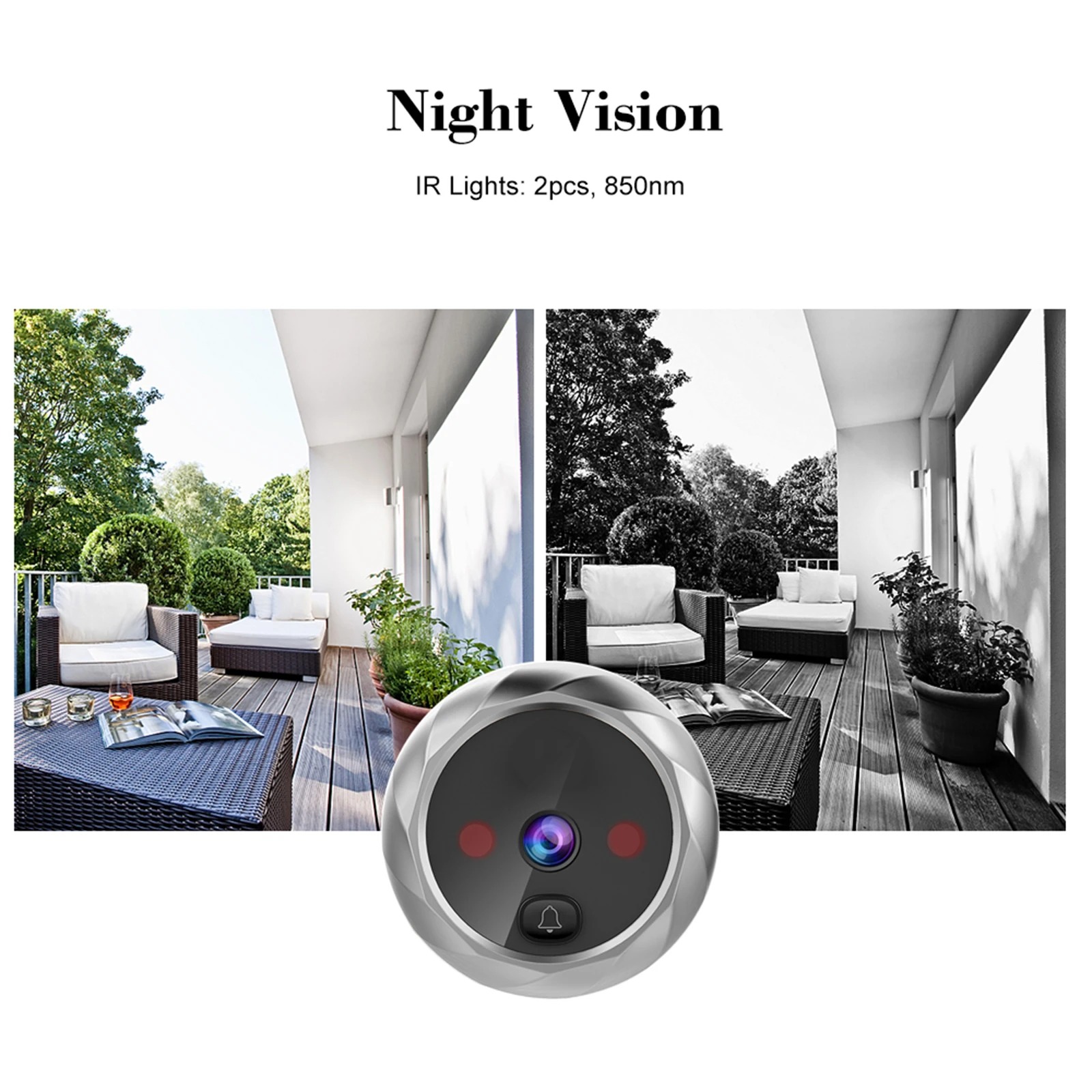 Digital Door Viewer Peephole Door Camera Doorbell 2.8-inch Night Vision Photo Shooting Digital Door Monitoring for Home Security - Image 6