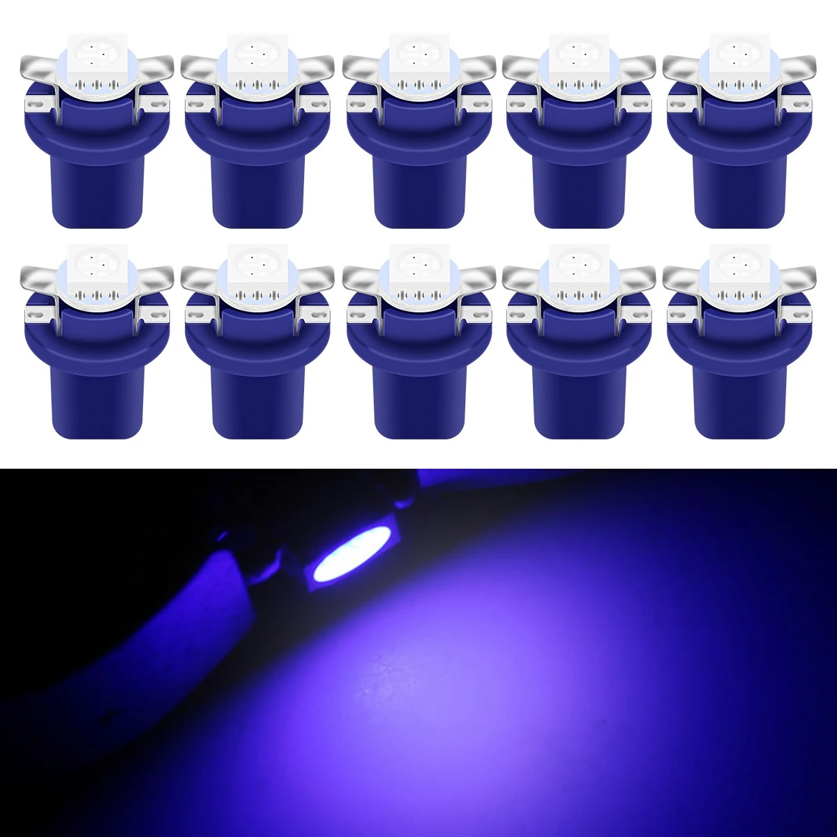 10Pcs B8.5D 509T B8.5 5050 Led Auto Car LED Dashboard Bulbs Instrument Panel Wedge Indicator Lights Cluster Gauges Lamp 12VDC - Image 5
