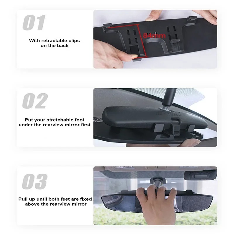 Universal Wide Angle Convex Rearview HD Mirror Center Rear View Baby Child Seat Watch Sun Visor Interior Monitor Auto Accessory - Image 5