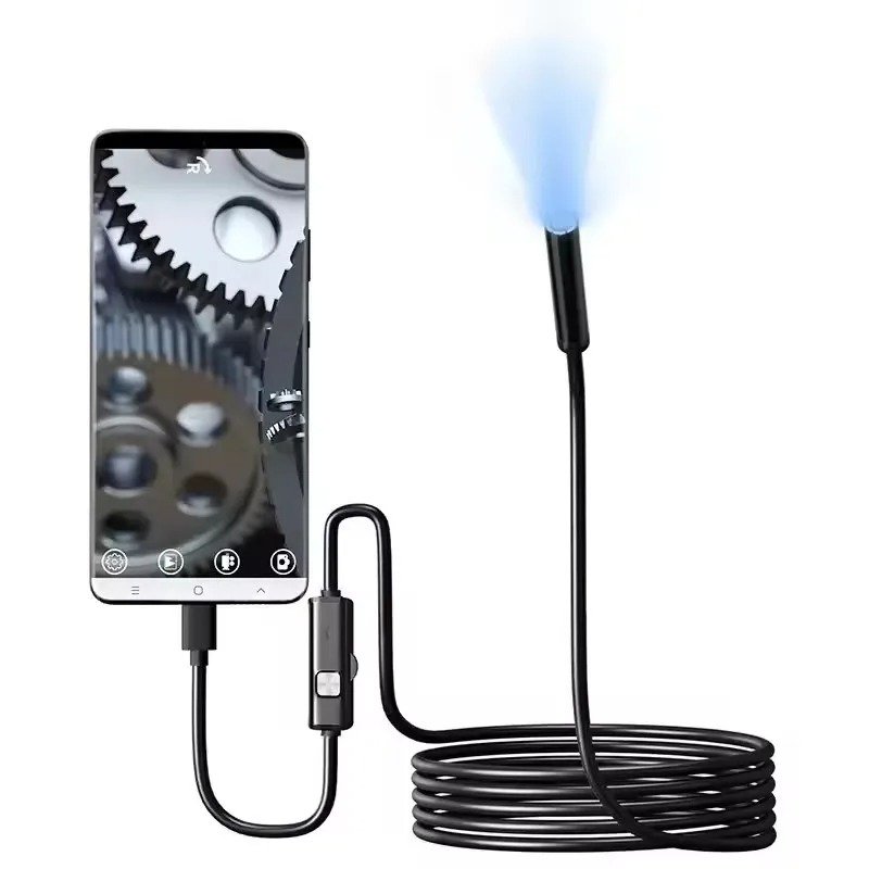 7.0MM TYPE-C Endoscope Camera IP67 Waterproof 6 LEDs Adjustable USB Android Flexible Inspection Borescope Cameras for Phone PC - Image 7