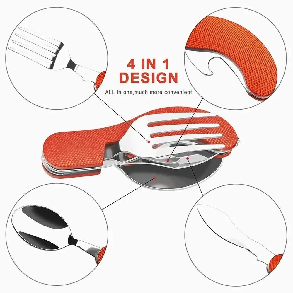 Foldable Camping Utensil Set - Multi-Functional Knife, Fork, Spoon Combo For Outdoor Activities And Sports Camping Picnic Travel - Image 6