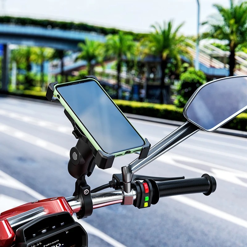 2022 Upgraded Motorcycle Phone Holder 15W Wireless Charger USB QC3.0 Fast Charging Bike Smartphone Stand 360 Cellphone Support For Bike, Motorcycle - Image 5