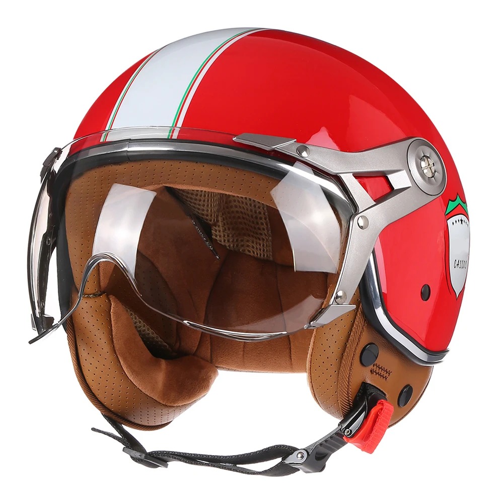Vintage TT&COCASCOS Motorcycle Helmet Jet with Visor Motorbike Riding 3/4 Open Half Helmet Retro Scooter Capacete Moto - Image 6