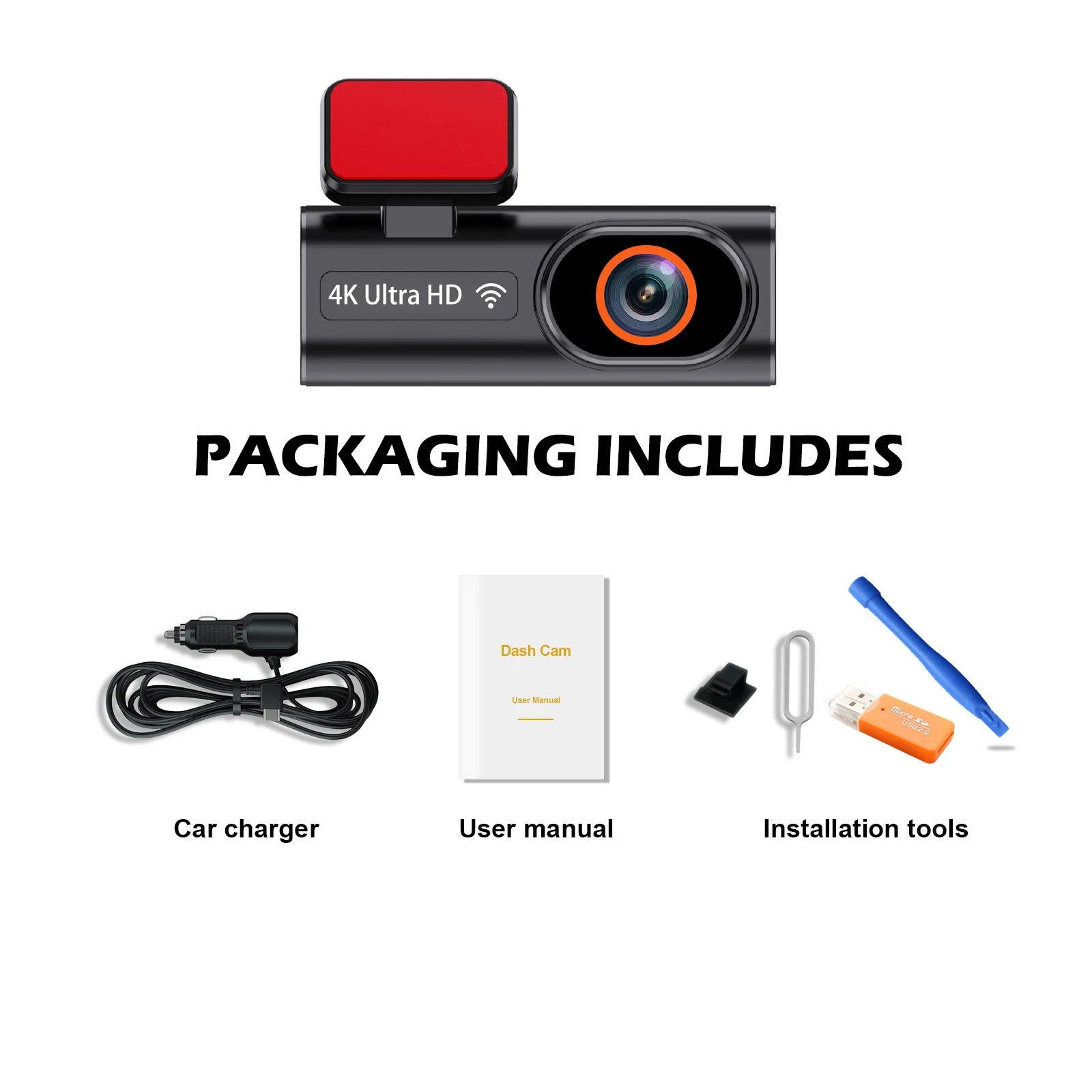 Ultra HD 4K Car Front Dash Cam Mini WIFI DVR Black Box Room With 24H Parking Monitor Night Vision,GPS/Rear View Camera Optional - Image 7