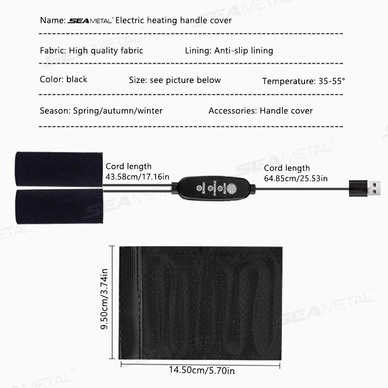 BLALION 12V 3-Gear Motorcycle Heated Hand Grip Adjustable Thermal E-bike ATV Handlebar Heater Warmer Kit Motorcycle Accessories - Image 7