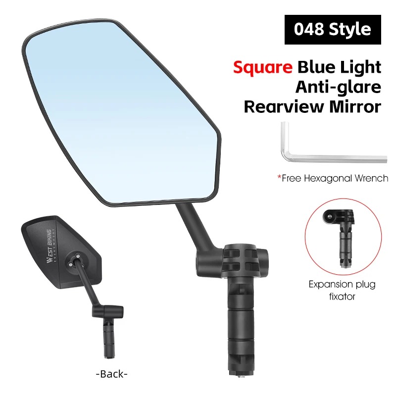 WEST BIKING Bicycle Mirror Anti Glare Handlebar End 360 Rearview Mirror Wide Angle High-Definition Bike Safety Side Mirror - Image 6