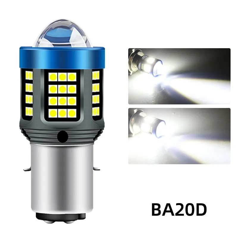 H4 H6 BA20D LED Motorcycle Light Bulb LED Fisheye Lens Dual Color White Yellow CSP Chip Motorbike Headlight Scooter Fog Lamp - Image 8