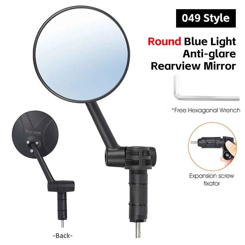 WEST BIKING Bicycle Mirror Anti Glare Handlebar End 360 Rearview Mirror Wide Angle High-Definition Bike Safety Side Mirror - Image 7